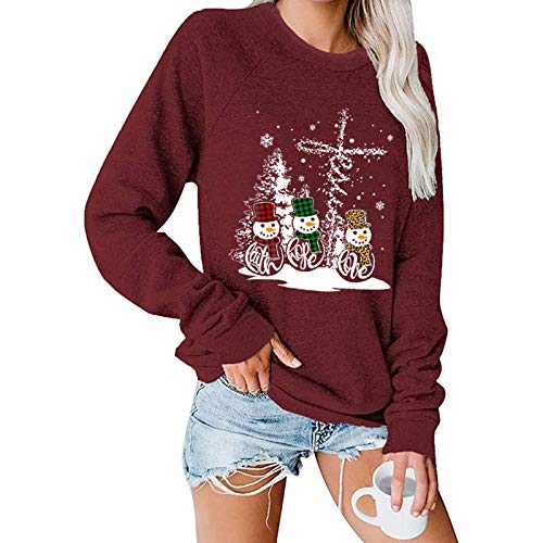 SLYZ Suéter De Navidad Europeo Y Hermoso Muñeco De Nieve Estampado De...