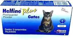 HELFINE PLUS GATOS - VERMÍFUGO - AGENER UNIÃO - 2 COMPRIMIDOS