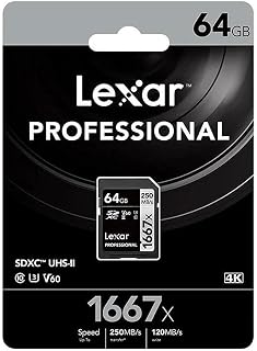 Lexar Professional 64GB 1667x V60 SD 250 MB/s 90 MB/s