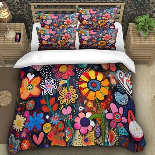 Housse de couette 3D caméléon en microfibre premium hypoallergique pour lit double King - 5