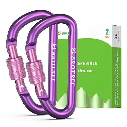 BROTREE Small Carabiner Clips Mini Locking Carabiner - 6cm Aluminum D-Ring