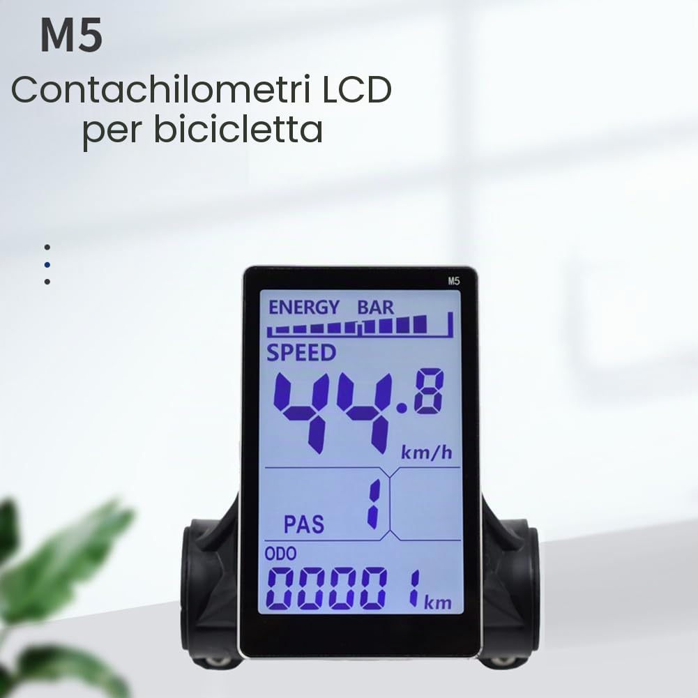 M5 - Display LCD per bici elettrica, 24 V, 36 V, 48 V, 60 V, con pannello LCD, per mountain bike (6 pin)