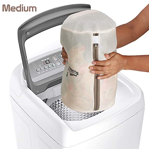 Image of Zollyss Laundry Bag for Clothes Mesh - Dual-Layer Mesh Bags for Washing Machine, Storage & Travel, Blouses, Bras, Hosiery, Lingerie, Jeans, 5-Pack