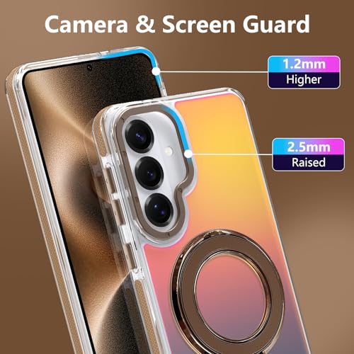 Image of Magnetic for Samsung Galaxy S26 Plus Case with Stand [Compatible with Magsafe] [Cute Fluorescent Design] [1 Screen Protector] Slim Translucent Matte Case for Galaxy S26 Plus 6.7 inch, Desert