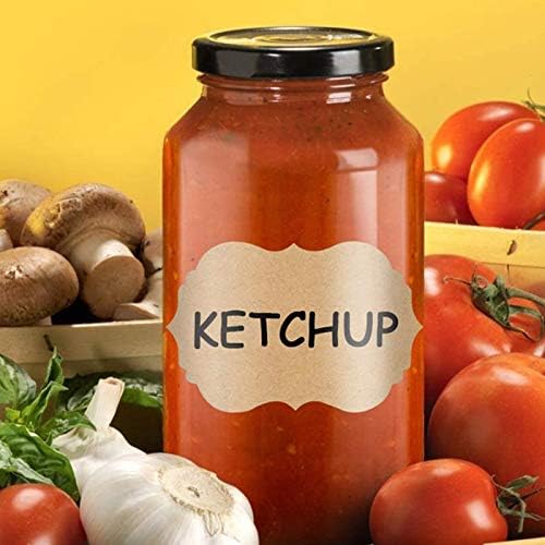 100PCS Jar Labels Paper Stickers,Kraft Labels for Kitchen,Stickers for Home Baking,Scrapbook Stickers,Labelling & Craft,Handmade Gifts(10 Sheets)