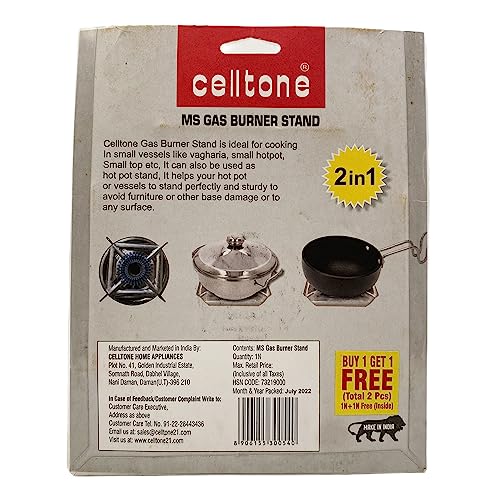 Image of Universal Removable Stainless Steel Square Shape Gas Saver Chula Stove Burner Stand Gas Burner Stand Pack Of 2 (Mild Steel)