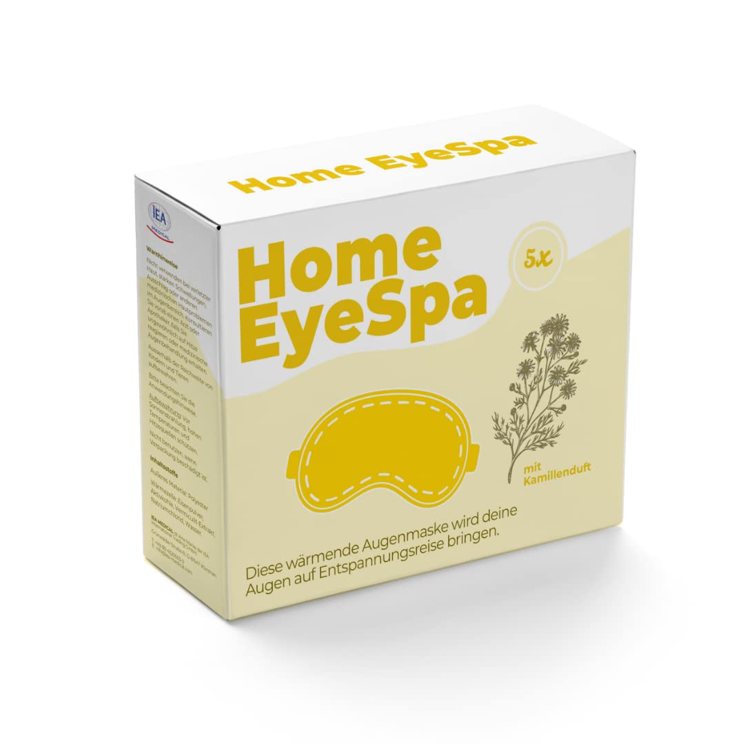 IEA MedicalHome Eye Spa - A Touch of Chamomile - Box of 5 | Warming Eye Mask | Steam Eye Mask | Warming Eye Mask for Relaxation | Heat Pads for the Eyes | Relaxation for the Eyes
