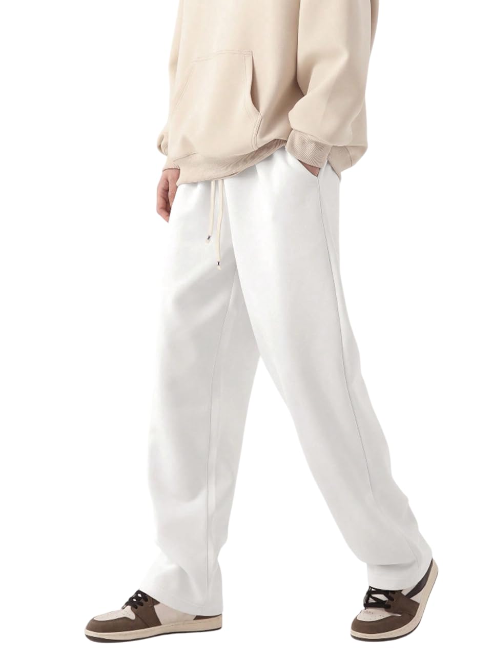Straight Wide fit Long Length Trouser Style Drawstring Trackpant for Men/Trending Sporty Style, Relaxed Casual Pants for Men-image-25
