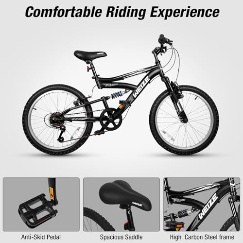 image for WEIZE Kids Mountain Bike, 20 inch Kids' Bicycles for 6-10 Years Old Bo