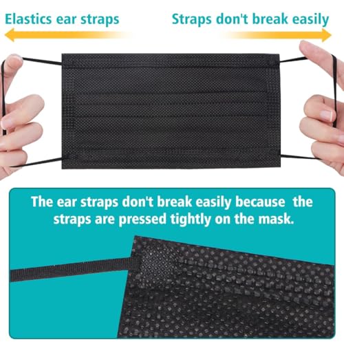 Image of MEELANA Non Woven Fabric 3 Ply Disposable Surgical Mask for Men Women with adjustable nose pin Reusable (Pack of 100) Breathable Masks