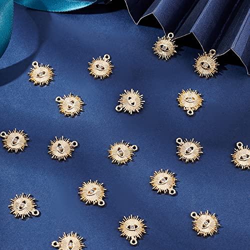 SUNNYCLUE 1 Box 22Pcs 18K Gold Plated Evil Eye Charms Bulk Rhinestone Charms for Jewelry Making Alloy Sun Charm Pendants Earring Necklace Bracelet Supplies Adult Craft - Image 4