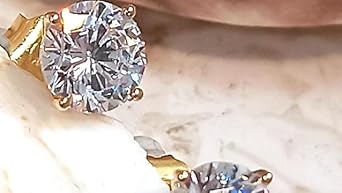 [Golden dew] 韓国☆18K Gold☆Cantabile Solitaire 5P Earring Amazon.com: 2ct HANDMADE Diamond Solitaire Earrings for