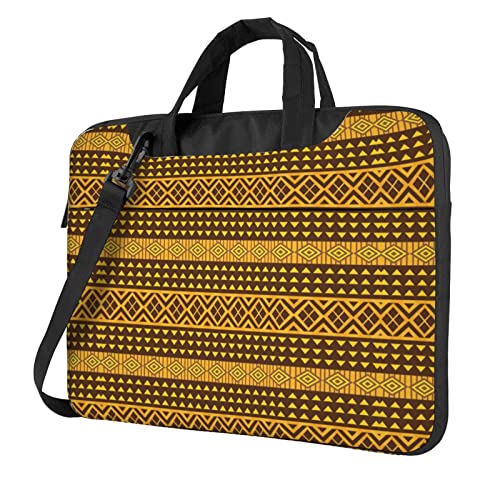 Bolsa para portátil con triángulos amarillos y marrones miniatura 1