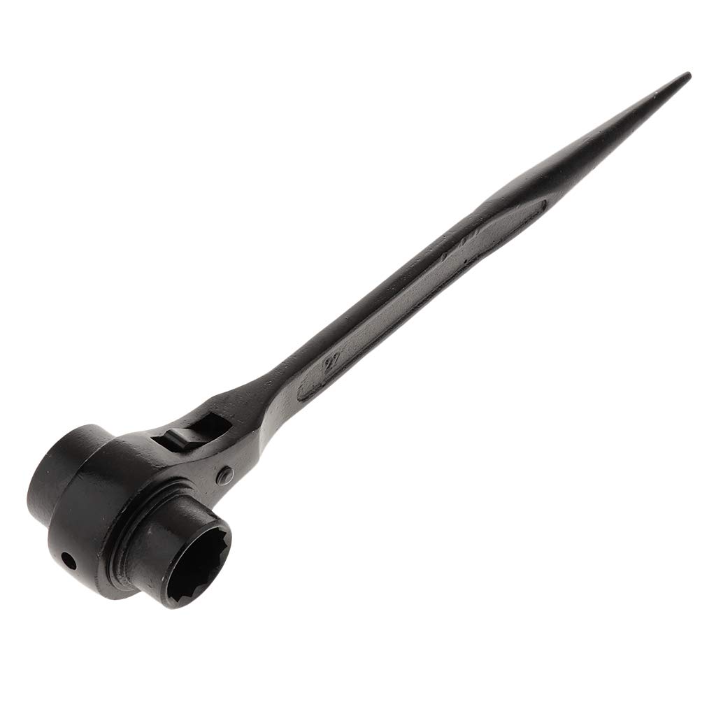 Skkwjege Black Scaffold Podger Ratchet Spanner Ratcheting Socket Wrench- Blk 22-24 Mm