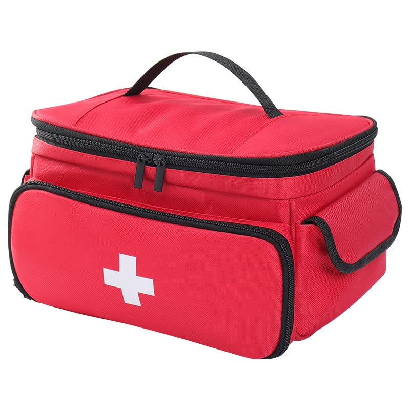 Azonee First Aid Bags Empty Medical Travel Bag with Multi Pockets Pill Bottle Organizer Portable Medical Supplies Organizer for Travel Home Office Car Outdoor Camping Hiking
