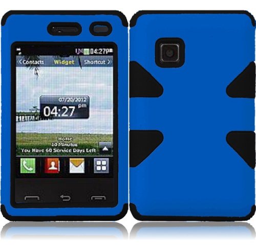 For LG 840G LG840G Dynamic Hybrid Tuff Hard Case Snap On Phone Silicone Cover Blue/Black Accessory