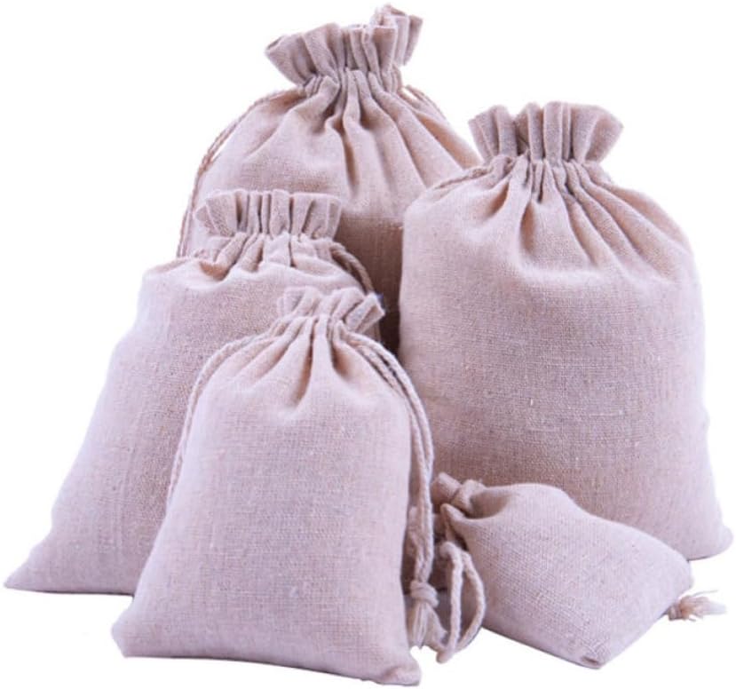 50pcs Cotton Drawstring Bags for Jewelry Packaging and Shopping, Reusable Lightweight Cotton Material with Easy to Seal and Clean Features, for Traveling and Storing Accessories