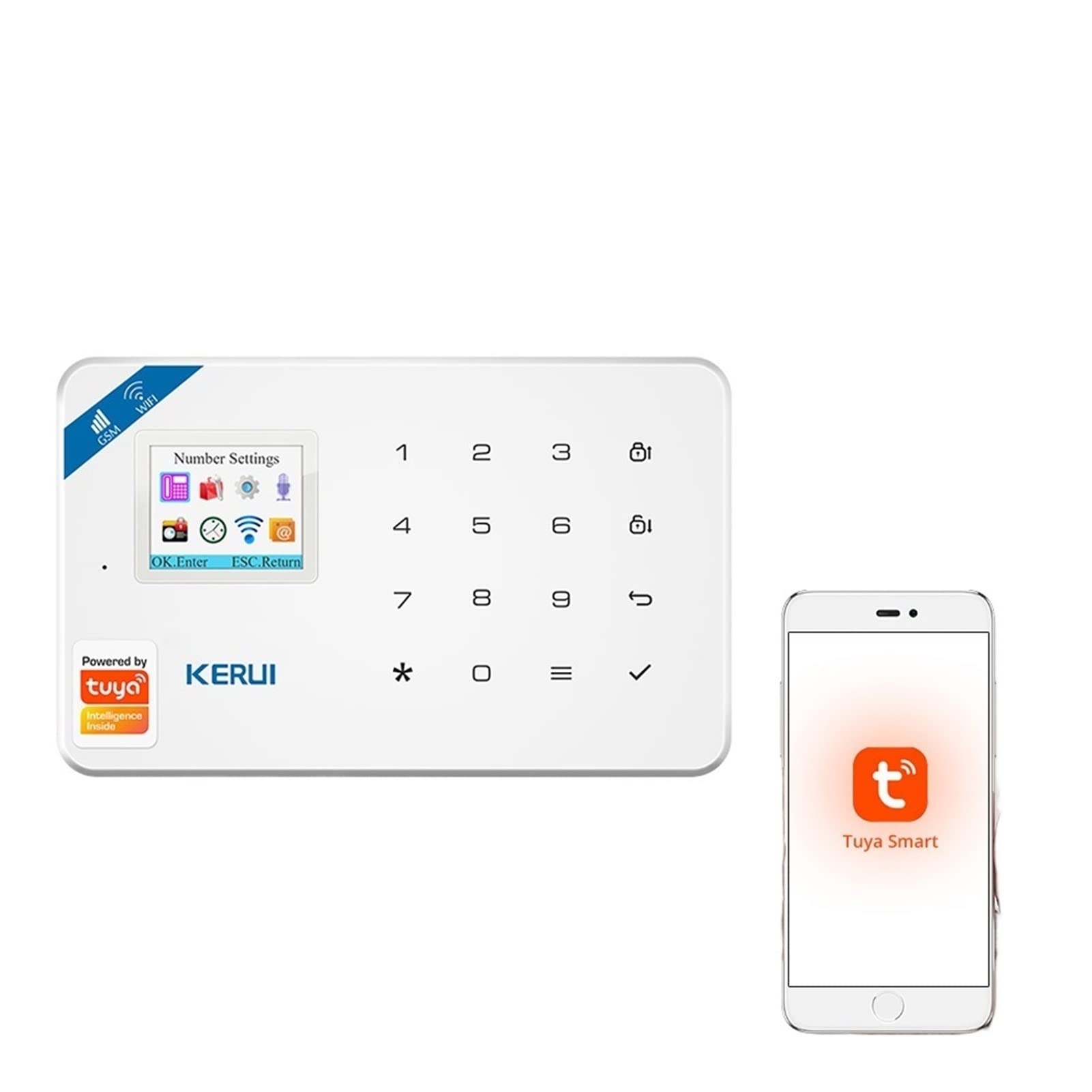 Panel de Control W181 Tuya WiFi gsm Inicio Burglar Security System System Door Window Sensor Detector de Movimiento Protección contra Incendios(WiFi Gas Detector)