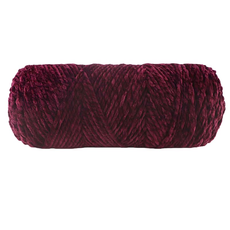 1 Rolls Soft Chunky Chenille Yarn,200g Plush Yarn for DIY Craft Projects, Ideal for Knitting Crocheting Scarves, Hats, Blankets, Cushions,Decor Accents,deep Purple