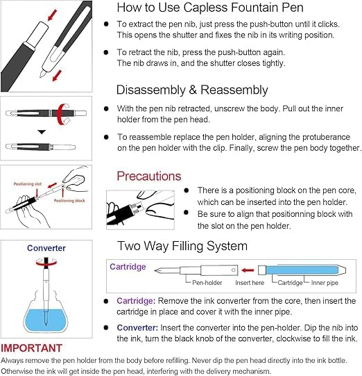 Image of Jinhao 20 Press Fountain Pen Retractable Fine Nib with Converter Capless fountain pen Resin pen Writing Gift Pen (Black clip yellow)