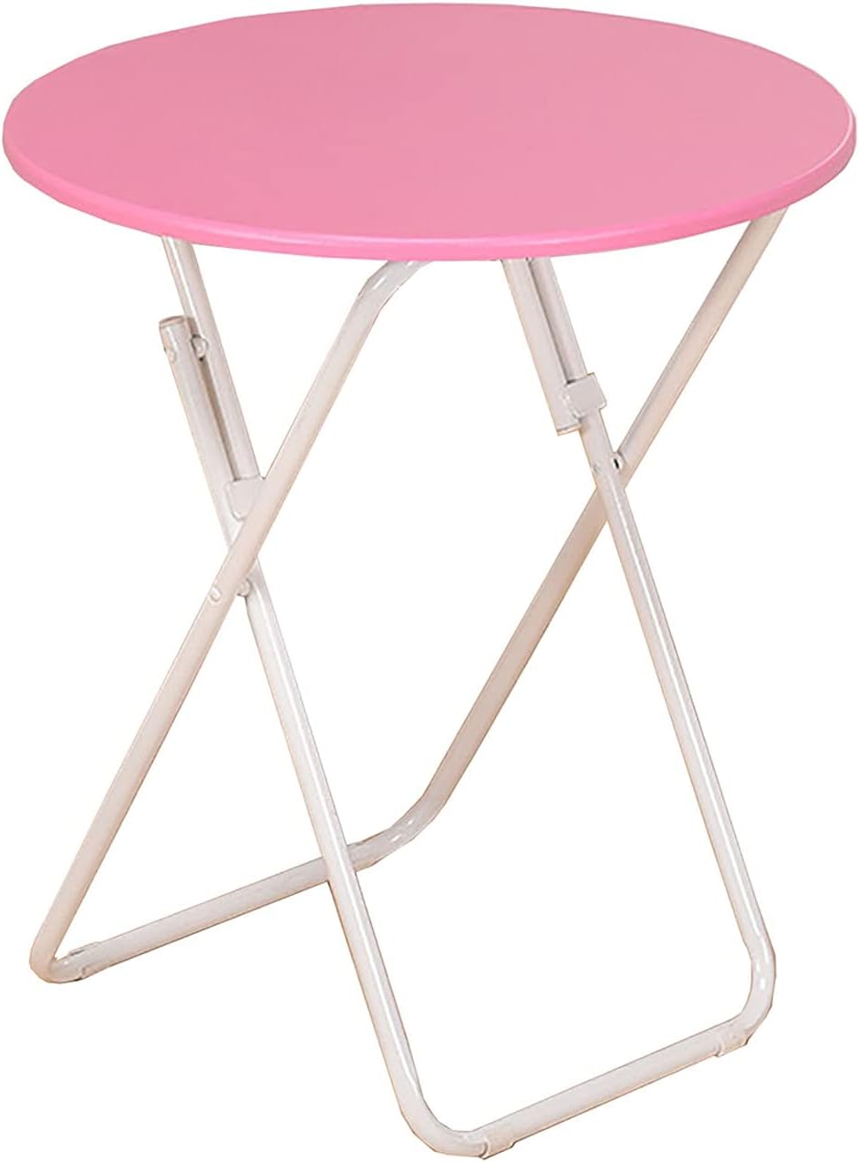 Folding Table Home Dining Table/Leisure Table/Negotiation Table/Small Round Table Portable Camping Table for Outdoor use Φ60/70cm 5 Colors (Color: D Size: 60cm) (C 70cm)