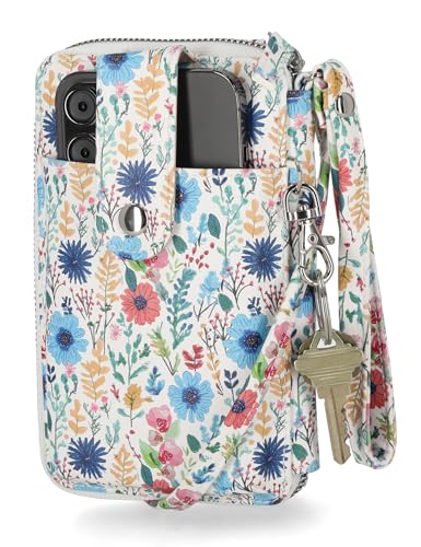 Image of Mundi Jacqui RFID Crossbody Wallet for Women, Vegan Leather Small Travel Handbag with Phone Holder, Compact Organizer with Card Slots and Adjustable Strap, Vacation Purse in