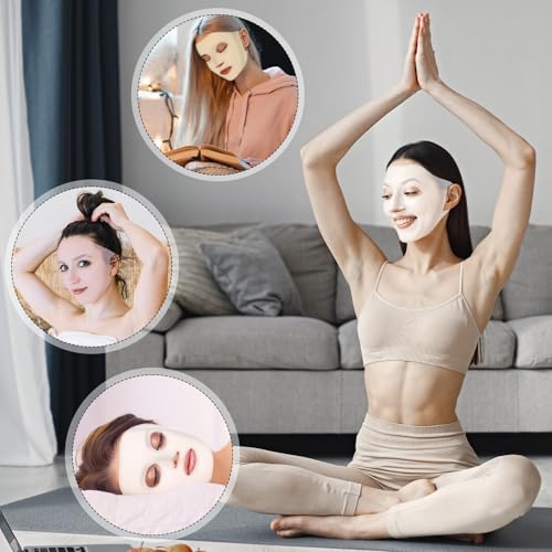 4Pcs Reusable Silicone Face Mask, Moisturizing Skin Care 3D Face Mask Holder for Sleep, Beauty Spa Tools, Suitable for Women's Skin Care (Transparent, Pink, Yellow) - Image 3