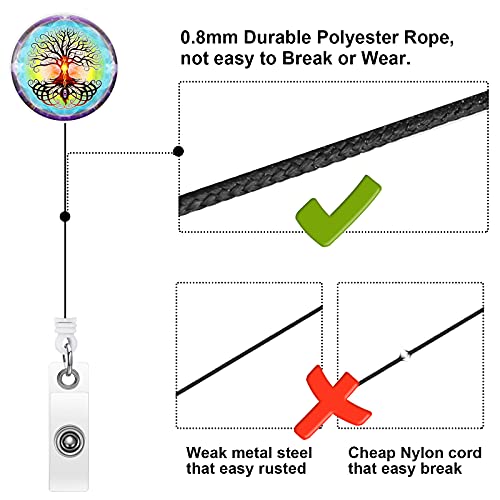 8 Pieces Name Tag Holder Retractable Id Badge Reel Holder Colorful Pattern Id Badge Reel Clip With Alligator Clip For Doctor, Nurse, Office Staff, Student (Tree) #TOP2