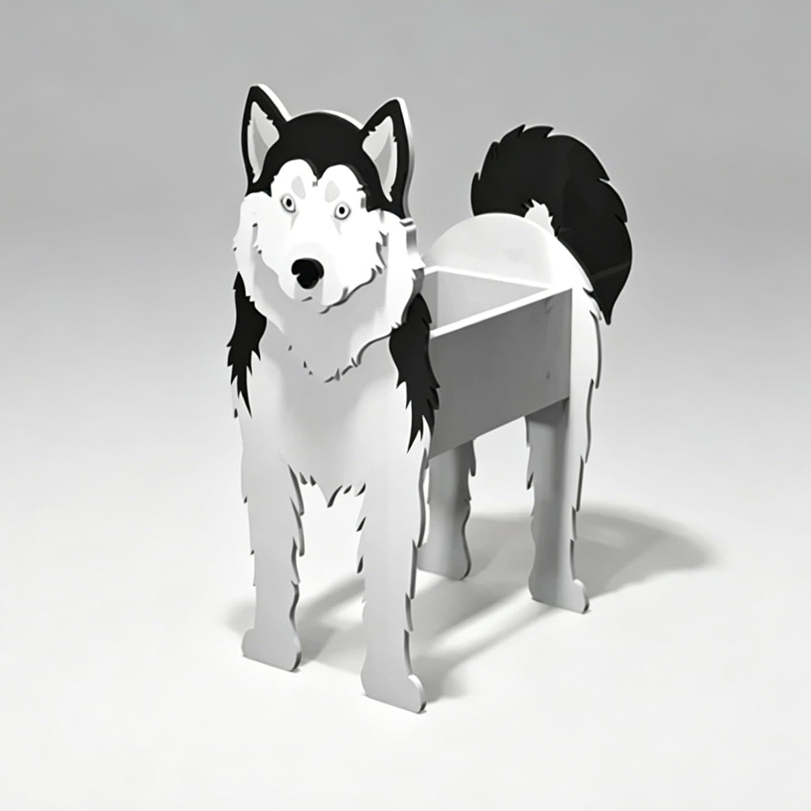 Hiiaodecor Creative PVC Dog Decoration Planters Husky Cute Animal Shape Bonsai Holder Art Planter Pot Suitable For Villa Indoor And Outdoor Plants Decorative Ornaments 16.93 * 9.84in