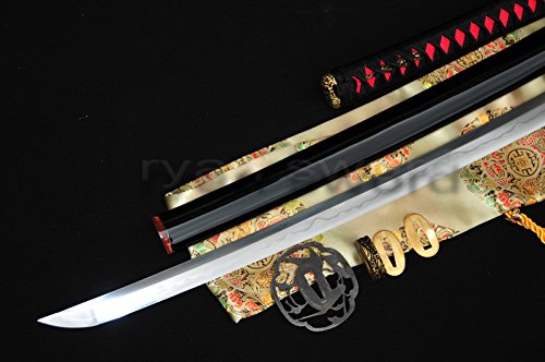 Hand Made 1095 Carbon Steel+folded Steel+clay Tempered Japanese Samurai Katana Sword