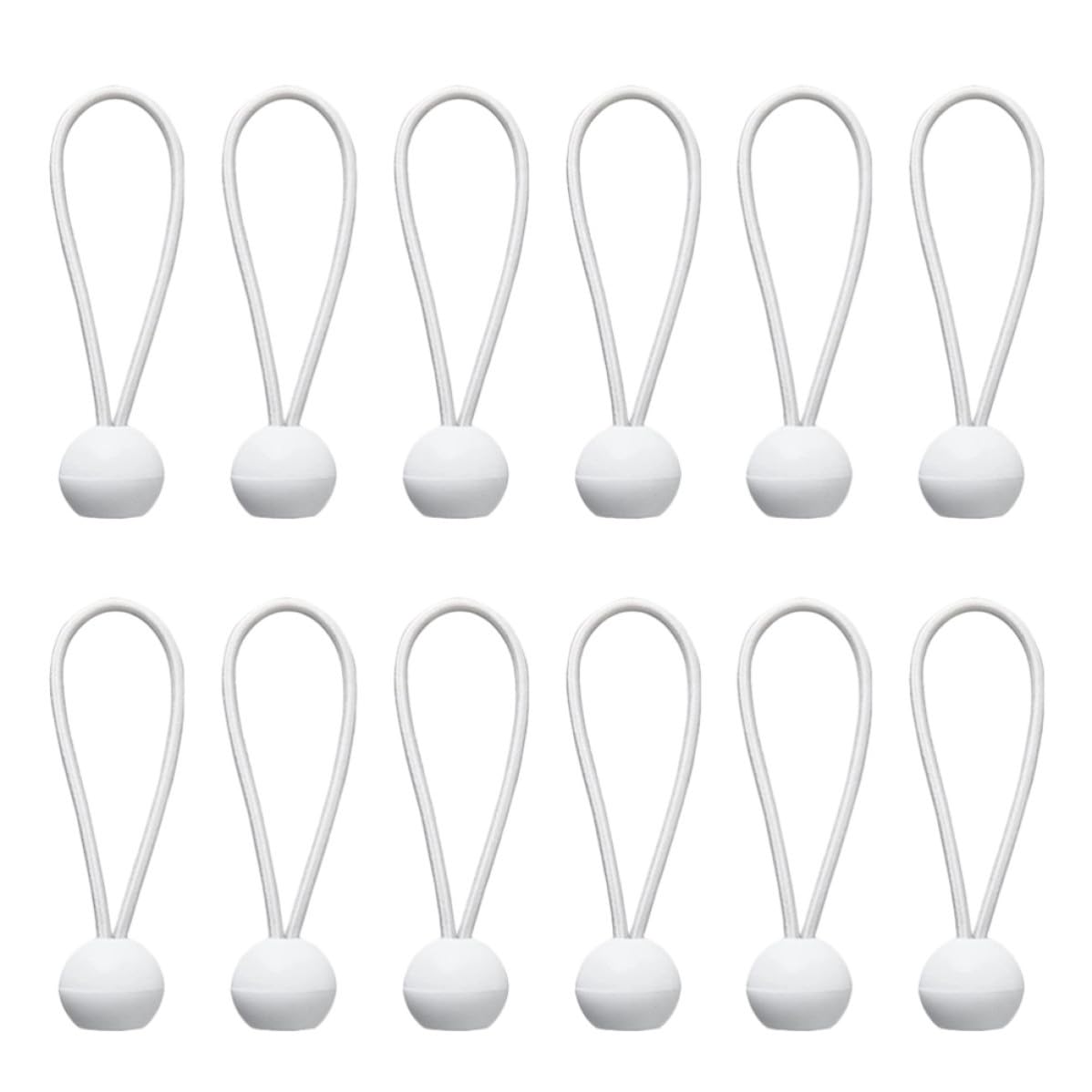 Cordons élastiques blancs à boules pour bâches et tentes, lot de 50 tendeurs en latex