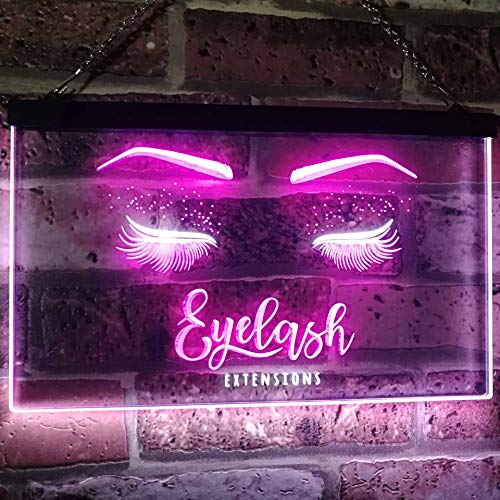 Advpro Eyelash Extension Beauty Salon Indoor Decoration Dual Color Led Neon Sign White & Purple 12" X 8.5" St6S32-I1089-Wp #TOP1