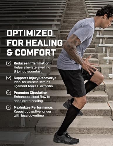Image of DFND Unisex Hybrid Ax /Rx Over the Calf Compression Socks (1 Pair) - Injury Relief, Recovery - Made in USA