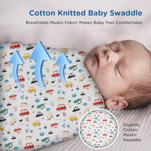 Image of Mee Mee 100% Muslin Cotton Baby Swaddle Wrappers Set (PK-3)| Baby Towel| Soft, Quick-Drying & Highly Absorbent Blanket | Printed Mulmul Swaddle Cloth,Newborn Essentials (Multicolour, 120x100 cm)