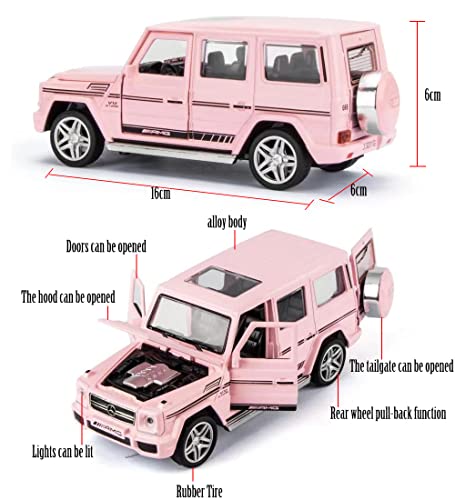 Ilooboo Alloy Collectible Pink Benz G65 Amg Toy Vehicle Pull Back Die-Cast Car Model With Lights And Sound #TOP1