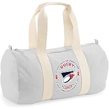 Rugby Coach Gift, A Good Coach Can Change a Life, Best Coach Gift, Rugby Game Gift, Christmas Barrel Bag, Holdall Zip Sports Duffle Bag. Light Grey