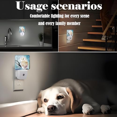 Image of Winter Snow Cute Night Light,Plug Into Wall with Dusk to Dawn Light Sensors, Warm Nightlights for Bedroom, Bathroom, Hallway, Kitchen, Gifts Ideal for Boys Girls Women Men