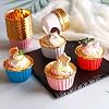 Dolphin 25 Muffin Mold - Cupcake molds, Waterproof and Oil Proof Baking Papers, Aluminum Foil Baking Cake Containers for Home or Party - Blue-Gold