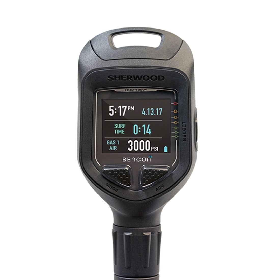 Sherwood Scuba Computadora de buceo integrada de aire de pantalla a color TFT, con bloqueo QD y registro de buceo integrado Bluetooth