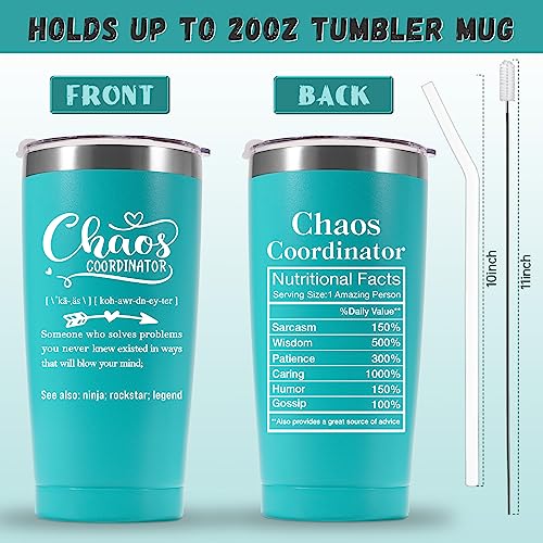 Chaos Coordinator Gifts For Women - Thank You Gifts For Women Teacher Boss Lady - Appreciation Gifts For Coworker Teacher Nurse Coach Office Secretary - Unique Birthday Gifts For Women - 20Oz Tumbler #TOP6