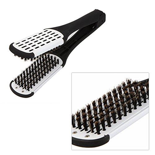 Layhou Wild Boar Hair Straightening Brush - Double Sided Heat Resistant Comb for Straight Hair, White - Image 4