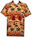 Hawaiian Shirt 43 Mens Allover Scenic Party Aloha Holiday Beach Orange L