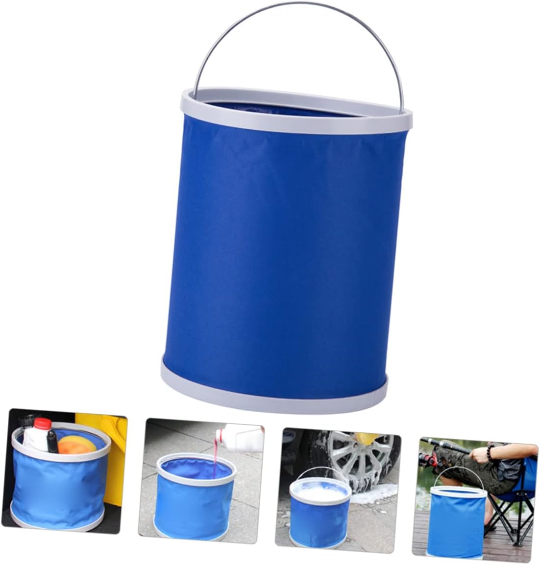 SOLUSTRE Large Capacity Collapsible Water Container Car Detailing Bucket Portable Auto Wash Outdoor Folding Design