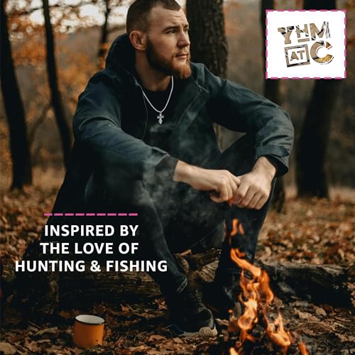 Hunting, Faith & Fishing Cross Pendant - Unisex Silver Jewelry - Cross Necklace for Men and Women - Silver Necklace - Antler Necklace for Women and Men4