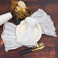 42 Packs Gauze Cheesecloth Napkns 20 X 20 Nch Sage Green Wrnkled Dnner Napkns, Rustc Boho