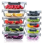 Igluu Meal Prep Glass Containers with Lids (10 Pack) – Airtight & BPA-Free – Oven, Microwave, Freezer & Dishwasher Safe – 370ml & 1050ml – Durable Borosilicate Glass