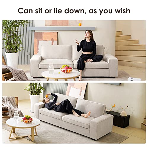 Coosleep Modern Sofas Couches For Living Room, Loveseat Sofas & Couches With Removable Sofa Cushion And Detachable Sofa Cover, Solid Wood Frame And Serpentine Spring,Easy To Install (Beige) #TOP1