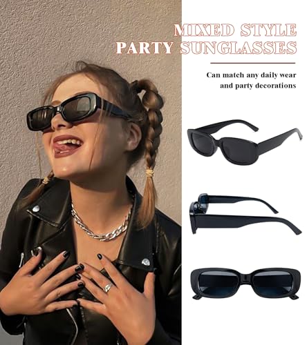 Matcheck 16 Mixed Style Sunglasses Retro Colored Party Favors Glasses Classic Costume Bulk Eyeglasses for Unisex Adult4