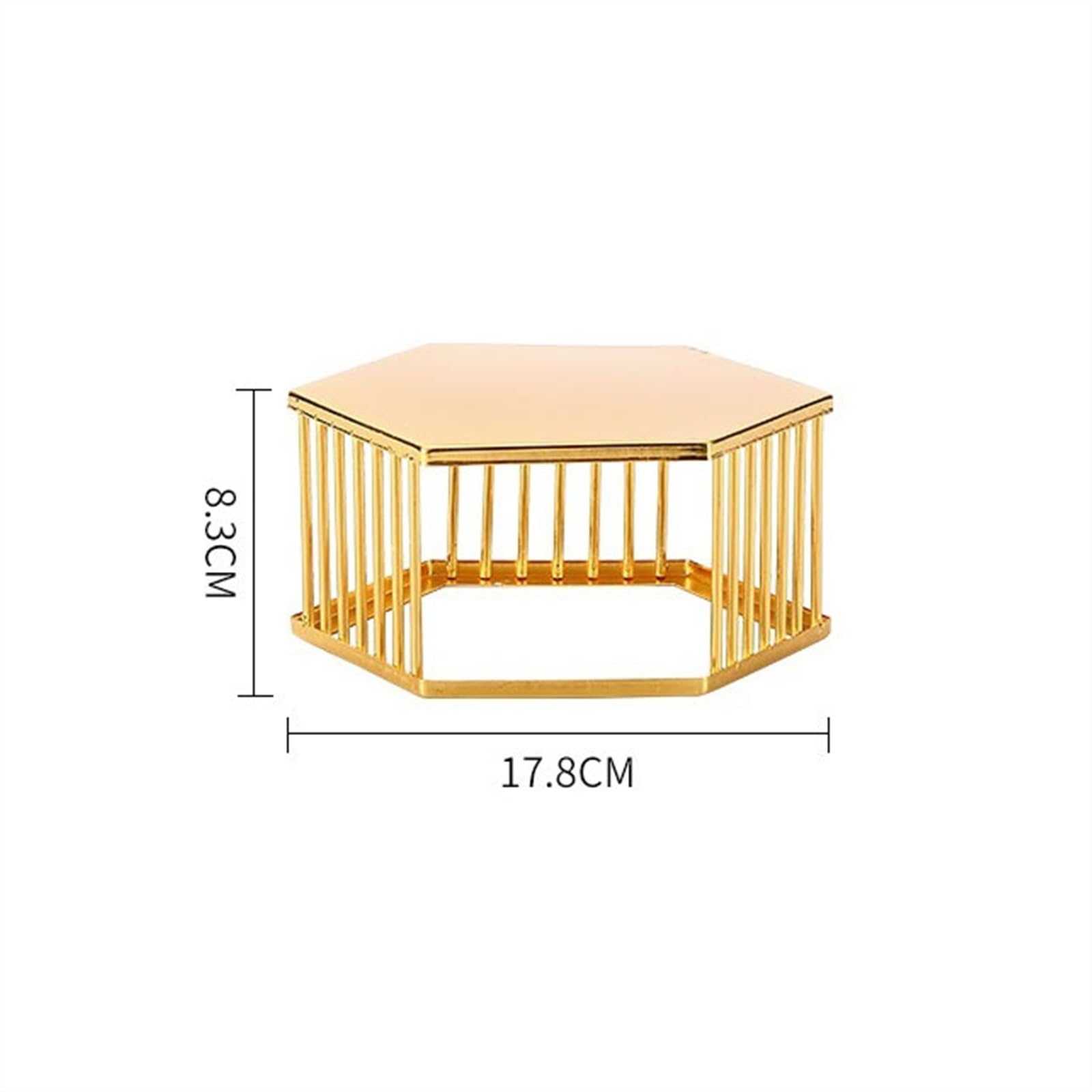 Alzata per Dolci Semplice e alla Moda portatorte Esagonale for tè pomeridiano Dim Sum Tavolo da Dessert a Gamba Alta in Ferro Leggero e Lussuoso Alzata per Torta(XS)