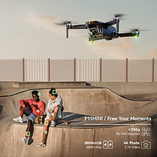 Ruko F11Mini Drones With Camera For Adults 4K, Under 250G, 2 Batteries 60 Min Flight Time, Foldable & Lightweight, 5Ghz Wifi, Gps Auto Return, Follow Me, Waypoints, Points Of Interest For Beginner #TOP1